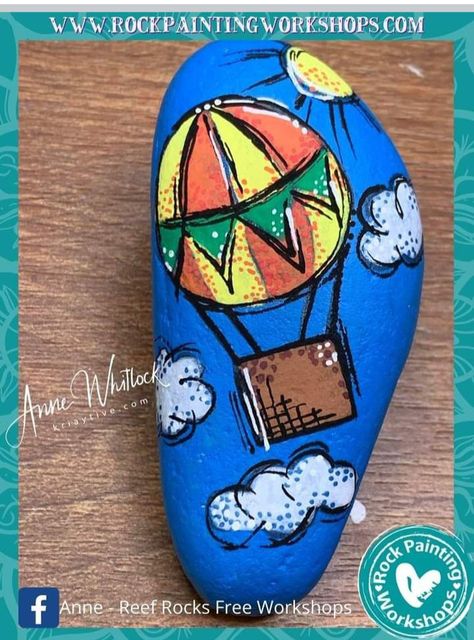 Rock Painting Tutorial, Balloon Painting, Painting Courses, Rock Painting Ideas Easy, Fine Pens, Rock Painting Designs, Hand Painted Rocks, Colored Pens, Blue Paint