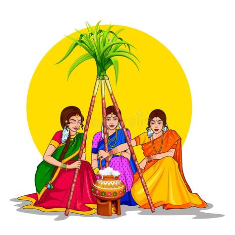 Happy Pongal Holiday Harvest Festival of Tamil Nadu South India greeting background stock illustration Corgi Wallpaper Iphone, Pongal Festival Images, Sankranthi Festival, Pongal Images, Corgi Wallpaper, Happy Pongal, Festival Image, Festivals Of India, Illustration Art Design