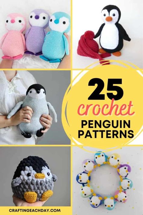 Penguin Patterns, Adorable Penguins, Amigurumi Penguin, Emperor Penguins, Handmade Baby Toys, Knitted Patterns, Crochet Penguin, Gifts Crochet, Penguin Pattern