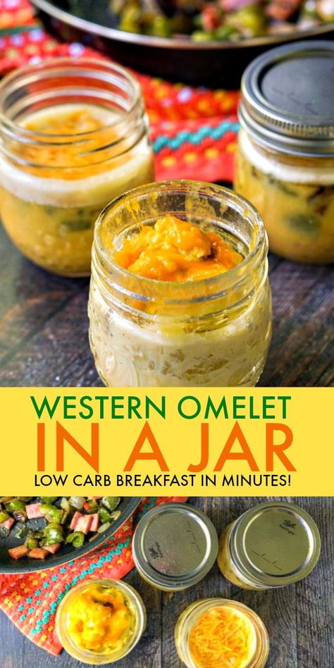 Mason Jar Omelet Microwave, Breakfast Recipes For Two, Omelette Ideas, Jar Desserts, Farm Recipes, Breakfast Quick, Breakfast In A Jar, Low Card, Morning Time