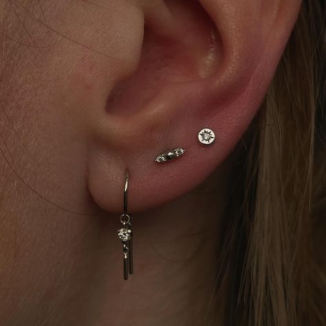 Third lobe for @petal_pchelka 🌟 I love this whole set up! @buddhajewelryofficial #bodypiercing #piercing #southsea #piercingstagram #curatedear #portsmouthpiercing #sistersofchaossouthsea #pierced #piercerbabes #earstylist #earstyling #piercinginspo #fyp #conchpiercing #piercinglove #lobepiercing #fashionedit #whitegold Lobe Piercing, Conch Piercing, Love This, White Gold, I Love, Birthday