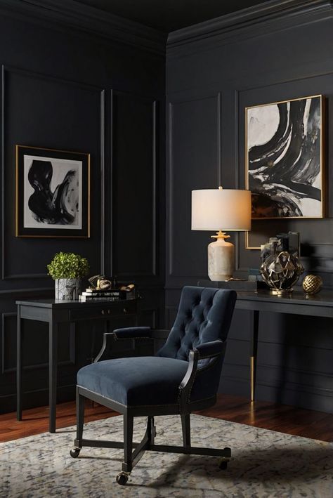 Step into the world of Black Horizon (2132-20) with the top paint choice for 2024. Discover how to incorporate Twilight Noir for subtle drama in your interior design routine. #Ad #homedecor #homedesign #trendgirlApartment #Painthome #interiorarchitecture Wall Colors Green Room Colors
Bright Room office Colors
Apartment Renovation
Home office Remodeling
Modern Paint Colors
2024 Green Walls And Black Trim, Black Paint Office, Sw Green Black, Home Office Colors Paint, Highland Cottage, Green Room Colors, Paint Colors 2024, Best Wall Paint, Wall Color Schemes