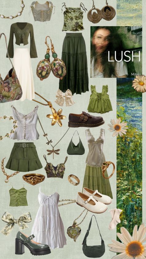 Mitski lush inspired outfits #mitski #mitskishuffle #music #song #album #outfit #greenaesthetic #flowers Mitski Outfits, Solo Costume, Music Song, Inspired Outfits, Fairy Core, Green Aesthetic, Concert Outfit, Fashion Inspo Outfits, Lush