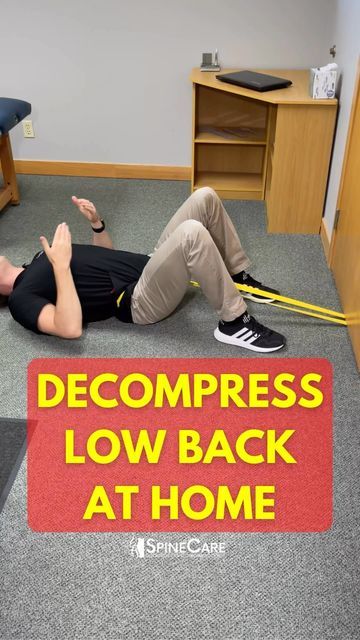 Resistance Band Exercises For Lower Back, How To Decompress Lower Back, Lower Spine Pain Relief, Decompress Lower Back At Home, Bulging Disc Relief, Back Decompression At Home, Lower Back Decompression, Spinal Decompression Exercises, Decompress Lower Back