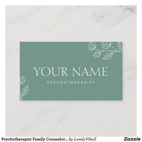 Psychotherapist Family Counselor Minimalistic Business Card Psychotherapist Business Card, Psychology Business Card, Psychology Business, Visit Card, Business Card Minimalist, Counseling Kids, Minimalist Business Cards, Visiting Cards, Professional Business Cards