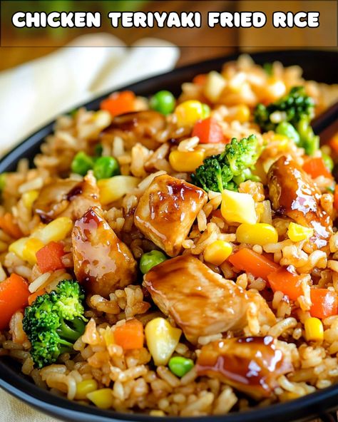 Chicken Teriyaki Fried Rice: A Flavorful Twist on a Classic Dish – Foodyhealthylife Crockpot Chicken Rice Bowl, Skillet Teriyaki Chicken, Teriyaki Fried Rice Recipe, Teriyaki Fried Rice, Teriyaki Chicken Fried Rice, Easy Chicken Teriyaki, Asian Cusine, Lite Meals, Teriyaki Chicken Casserole