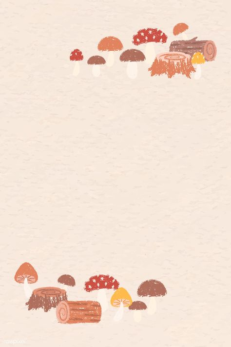 Autumn themed poster template vector | premium image by rawpixel.com / manotang Fall Poster Design, Fall Themed Drawings, Fall Graphic Design, Mushroom Frame, Autumn Template, Mushroom Illustration, Leaves Doodle, Background Autumn, Mushroom Wallpaper