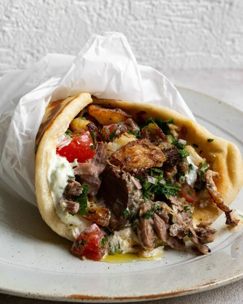 slow roasted lamb souvlaki Lamb Souvlaki Wraps, Lamb Slouvaki, Lamb Wraps Recipes, Souvlaki Lamb, Gourmet Lamb, Lamb Souvlaki Recipe, Lamb Meals, Ab Recipes, Lamb Souvlaki