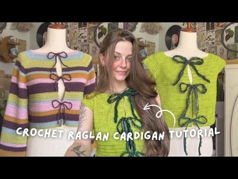 crochet raglan cardigan tutorial - no sew and beginner friendly! - YouTube Raglan Cardigan Crochet, Crochet Raglan Cardigan, Kimono Crochet, Cardigan Tutorial, Crochet Cardigan Tutorial, Raglan Cardigan, Sweater Tutorial, Raglan Sweater, Crochet Things