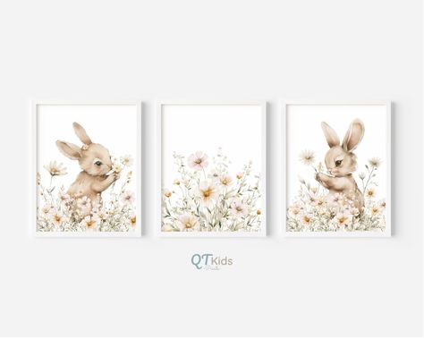 Bunny Wildflowers Printable Wall Art, Girl Nursery Prints, Beige Floral Nursery Decor, Brown Rabbit Boho Nursery Prints, DIGITAL DOWNLOAD Bunny Wall Art, Brown Rabbit, Floral Nursery Decor, Bunny Nursery, Nursery Poster, Floral Nursery, Floral Poster, Boho Nursery, Woodland Nursery