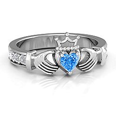 Infinity Claddagh with Heart Stone Ring with Accents #jewlr Heart Cut Ring, Alexandrite Rings, Goals For Life, Jewlery Rings, His And Hers Rings, Irish Claddagh, What Not To Wear, Celtic Wedding Rings, Claddagh Ring