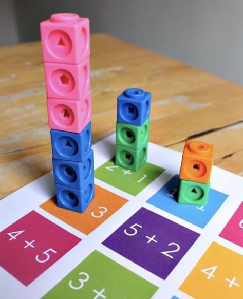 Addition Activities For Kindergarten, Love Blocks, Oppgaver For Barn, Addition Activity, Lego Math, Activity Printables, Mathematics Activities, Play Math, Addition Activities