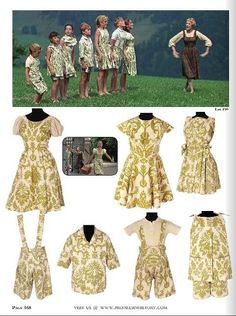 I've kept curtain fabric for 10 years to do this! Sound Of Music Children, Sound Of Music Costumes, Sound Of Music Movie, Music Dress, Film Costumes, Theatre Costumes, Music Party, Costume Collection, Movie Fashion