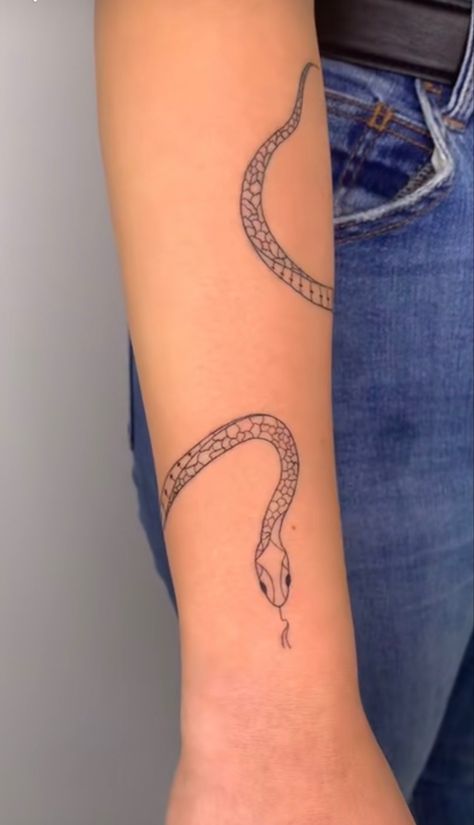 Snake Bracelet Tattoo, Arm Wrap Tattoo, Wrap Tattoo, Bracelet Tattoo, Forarm Tattoos, Tattoo Bracelet, Snake Bracelet, Snake Tattoo, Short Acrylic Nails Designs