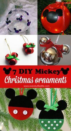 Easy DIY Disney-themed ornaments for Christmas—decorate your tree with Mickey and Minnie! Disney Christmas Crafts, Mickey Mouse Christmas Ornament, Mouse Diy, Minnie Ornaments, Mickey Mouse Ornaments, Disney Christmas Decorations, Disney Christmas Tree, Big Gift, Disney Christmas Ornaments