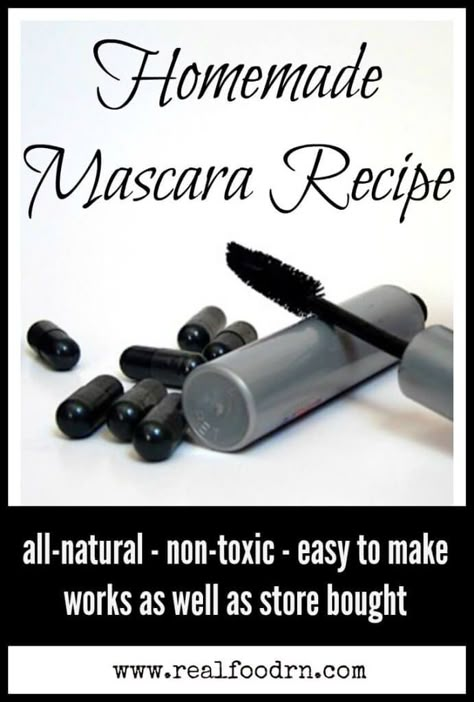 Homemade Mascara Recipe. An easy recipe that uses non-toxic and inexpensive ingredients! Plus, it works like the mascara you find at the store! realfoodrn.com #mascara #nontoxic Mascara Recipe, Homemade Mascara, Diy Natural Makeup, Diy Makeup Recipe, Make Up Diy, Diy Mascara, Makeup Recipes, Homemade Makeup, Natural Mascara