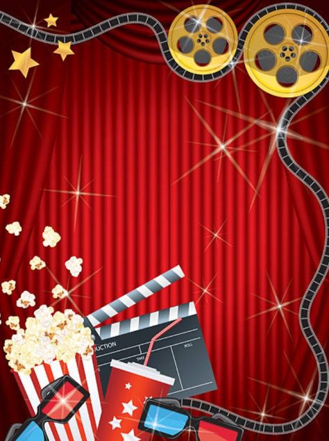 Movie Night Background, Popcorn Clipart, Movie Night Poster, Movie Night Tickets, Popcorn Posters, Festival Cinema, Movie Night Invitations, Cinema Sign, Light Movie