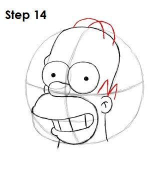 Draw Homer Simpson Step 14 Homer Simpson Drawing, Simpsons Drawings, Disney Drawings Sketches, Simpsons Characters, Cartoon Drawing Tutorial, Birthday Coloring Pages, Simpsons Art, Rock Painting Ideas Easy, Painting Easy