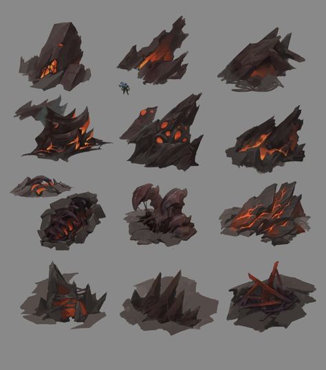 Lava Concept Art, Volcano Concept Art, Darksiders Genesis, Grace Liu, Concept Art Tutorial, Super Powers Art, Starship Design, Magic Design, Game Concept Art