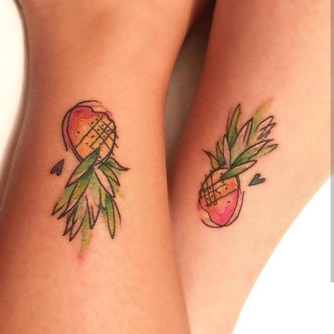 Tattoos By Nickel on Instagram: “Friendship tattoos for Mika and ber bestie ❤✨ from a couple months ago done at Kā'eo Hawaii!! So grateful and appreciative of all the…” Friendship Tattoos, So Grateful, Dreamcatcher Tattoo, Tattoos And Piercings, A Couple, Tattoo Ideas, Piercings, Pineapple, Hawaii