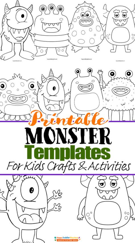 Monster Curriculum Preschool, Even Monsters Need Haircuts Activities, Monster Crafts For Kindergarten, Monster Inc Activities, Printable Monster Faces, Halloween Monster Craft, Monster Feelings, Create Your Own Monster Printable, Free Monster Printables