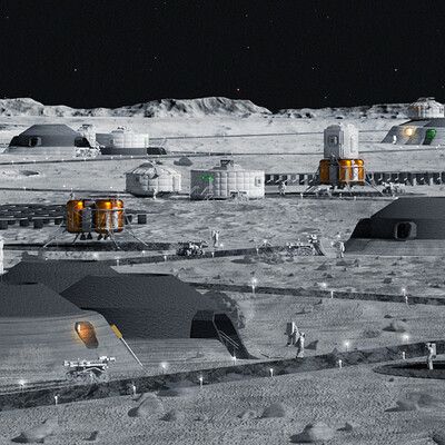 ArtStation - swarmir Space Colony Concept, Two Astronauts, Space Colony, Moon Sand, Story Images, Workout Space, Inner Core, Free Space, Hard Surface