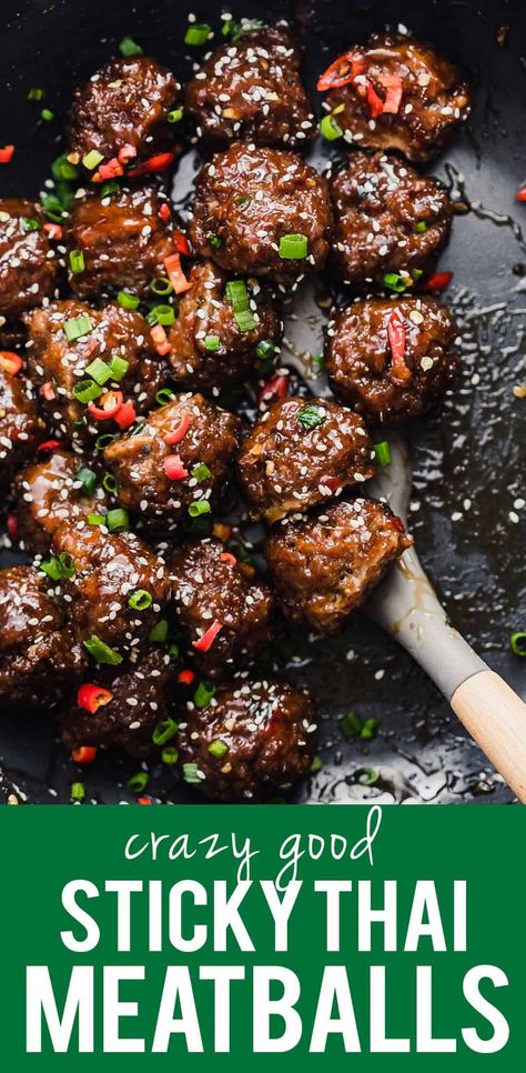 Thai Meatballs, Mapo Tofu, Pork Meatballs, Dinner Side, Party Appetizers Easy, Awesome Recipes, Party Appetizer, Double Up, Meatball Recipes