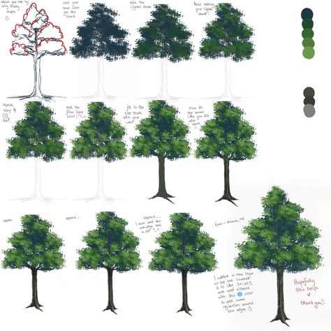 Anime tree tutorial =) by liamsi4 on DeviantArt Anime Tree Tutorial, Anime Tree Background, Anime Tree, Background Tutorial, Tree Tutorial, How To Draw Anime, Digital Art Beginner, Draw Anime, Realistic Paintings