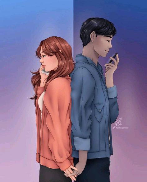 You Ve Reached Sam, You Have Reached Sam, Youve Reached Sam, Long Distance Relationship Drawings, Dustin Thao, Girl Reading Book, Couples Book, Art Couple, Dark Artwork