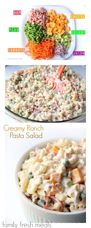 Creamy Ranch Pasta Salad #pastasalad #creamypastasalad #pasta #ranch #summerpasta #easyrecipe #familyfreshmeals Ham Ranch Pasta Salad, Creamy Ranch Pasta Salad, Creamy Ranch Pasta, Best Pasta Salad Ever, Pasta Summer, The Best Pasta Salad, Gf Pasta, Creamy Pasta Salads, Ranch Salad