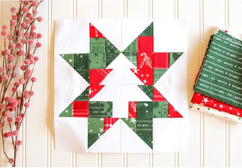 A Christmas Star For Your Next Holiday Project,Christmas Star Block with Christmas tree,Worth A Trip To The Fabric Store Create your own enchanting wall hanging with this versatile 10" square quilt block. A striking display of holiday fab... Christmas Tree Quilt Block Patterns, Christmas Tree Quilt Block, Fpp Quilt, Tree Quilt Block, Christmas Quilt Blocks, Christmas Tree Quilt, Foundation Paper Piecing Patterns, Tree Star, Christmas Tree Star