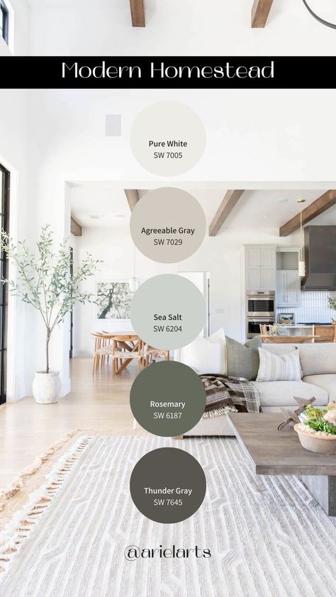 Interior Paint Palette Paint Palettes, House Color Palettes, Farmhouse Paint, House Color Schemes, Paint Colors For Home, Keep It Simple, Room Colors, Wall Paint, Interior Paint