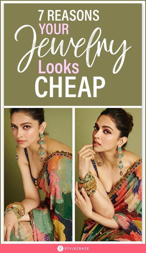 7 Reasons Your Jewelry Looks Cheap: We have compiled a list of giveaways that will help you understand why your favorite piece of accessory looks cheap and flimsy, and what can be done to prevent… Accessories On Saree, Trendy Accessories Jewelry 2023, Saree Accessories Ideas, Saree Accessories Jewellery, Indian Fashion Trends 2023, Indian Accessories Jewelry, Accesories Outfit Jewelry, Trendy Jewelry 2023, Jewelry For Saree