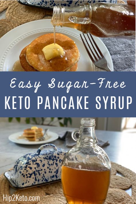 Easy Sugar-Free Keto Maple Syrup Keto Pancake Syrup, Keto Syrup Recipe, Keto Maple Syrup, Pancake Syrup Recipe, Maple Syrup Recipe, Maple Syrup Recipes, Low Carb Low Fat Recipes, Pancake Breakfast, Postre Keto