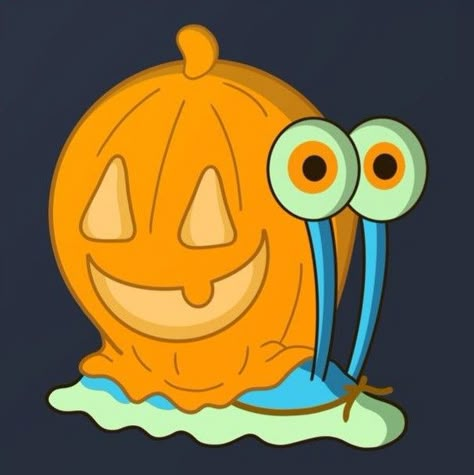 Gary The Snail Pumpkin, Halloween Movie Drawings, Gary Pumpkin, Popcorn Paint, Cute Painted Pumpkin Ideas, Spongebob Halloween, Halloween Canvas Paintings, Drawings Inspo, Halloween Canvas Art