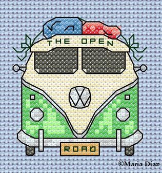 Maria Diaz Designs: Exclusive cross stitch designs, cross stitch charts & cross stitch books Free Cross Stitch Charts, Creeper Minecraft, Small Cross Stitch, Cross Stitch Books, Pola Kristik, Diy Cross, Stitch Book, Cute Cross Stitch, Motor Vehicle