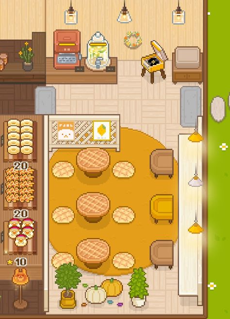 Fairy Bakery Game, Fairy Bakery Aesthetic, Bakery Anime Background, Pixel Art Bakery, Pixel Restaurant, Fairy Bakery, Aesthetic Apps Games, Top Down Game, Aesthetic Game