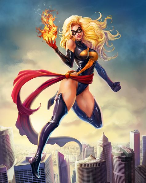 Miss Marvel, Tom Trang Ms Marvel Captain Marvel, Marvel Canvas, Superhero Canvas, Miss Marvel, Calvin And Hobbes Comics, Captain Marvel Carol Danvers, Superhero Poster, Carol Danvers, Comic Poster