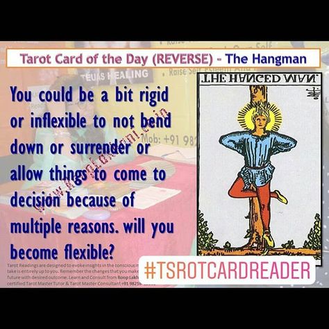 #Tarot Card of the Day (REVERSE)  12 THE HANGMAN #tarotreadersofinstagram #tarotreading #tarot #tarotcards #tarotreader #healer #thehangman #reversedtarotcard https://ift.tt/2JuB13U The Hangman Tarot Meaning, Tarot Suits, Tarot Numerology, Tarot Reading Spreads, Learn Tarot, Card Meanings, Reading Tarot, Tarot Tips, Tarot Meanings