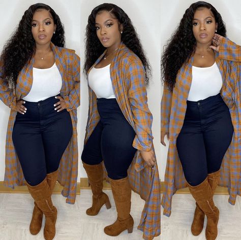 Fall Tomboy Outfits, Plus Size Date Night Outfits, Homecoming Inspo, Bayou Classic, Plus Size Baddie Outfits, Fall Family Photo Outfits, Fall Attire, Winter Fashion Outfits Casual, Plaid Outfits