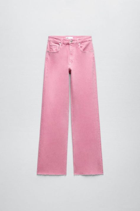 Zara Wide Leg Jeans, Full Length Jeans, Elsa Pataky, Casual Preppy Outfits, Jeans Wide, Cute Preppy Outfits, Pink Jeans, Preppy Outfit, Cute Jeans