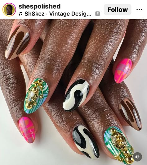 Nail Place, Overlay Nails, Sassy Nails, Edgy Nails, 3d Nails, Funky Nails, Dope Nails, Black Nails, Nail Tech