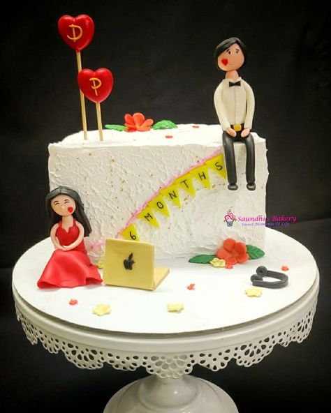 #saundhibakery #eggless #whippedcreamcake #semifondantcake #mangocake #6thmonthweddinganniversary #halfcake #couplecake #newlymarried #Amanora #punebaker #passionate #nocakepremix #cakefromscratch #cake Half Anniversary Cake, 6 Months Wedding Anniversary, 6 Month Anniversary Cake, Wedding Anniversary Cake Designs, Cake For Wedding Anniversary, Wedding Anniversary Cake Ideas, Anniversary Cake Ideas, Cake For Wedding, Half Cake