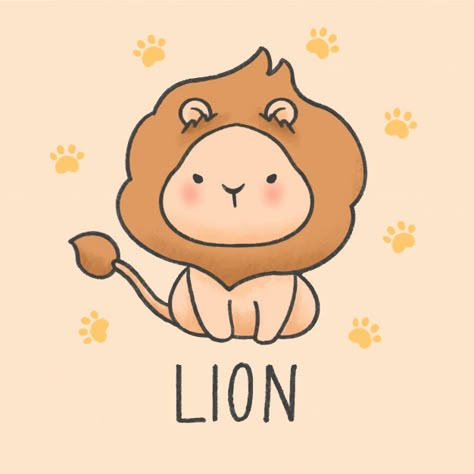 Estilo de dibujos animados lindo león dibujado a mano | Vector Premium Cute Lion Wallpaper, Cute Lion Cartoon, Lion Cartoon, Lion Drawing, Wallpaper Cartoon, Lion Wallpaper, Cute Lion, Cute Cartoon Drawings, Cute Animal Drawings