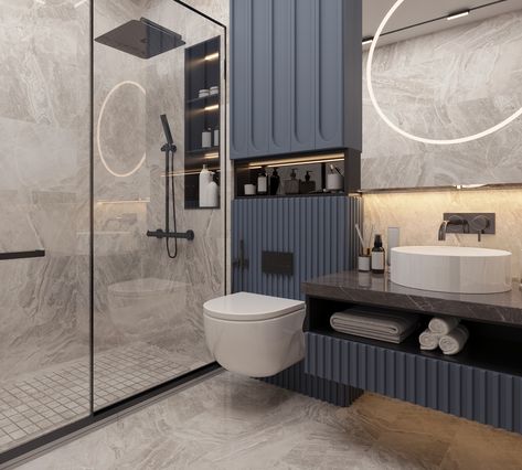 Grey Bathroom Mirrors, Modern Washroom Design, Toilet Design Modern, Small Half Bathroom, Rustic Bathroom Mirrors, Black Bathroom Mirror, Bathroom Interior Design Modern, Bathroom Design Trends, Bathroom Decor Luxury