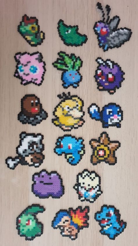 Totodile Perler Beads, Cubone Perler Beads, Jigglypuff Perler Beads, Psyduck Perler Beads, Snorlax Perler Bead Pattern, Ditto Perler Bead, Pokemon Melty Beads, Hama Beads Patterns Pokemon, Perler Bead Dragon