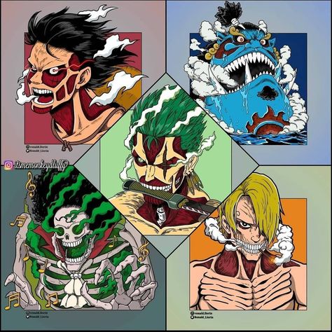 One piece arts 👒 on Instagram: “One piece X Attack On Titan ! Drawing by @davidfueleki Coloring by @ronald.llorin Edit by @itsmemonkeydluffy ~ [#onepiece…” Attack On Titan Drawing, Titan Drawing, One Piece Crossover, Animation Drawing Sketches, One Piece Wallpaper Iphone, One Piece Ace, One Piece Funny, One Piece Drawing, One Piece Comic