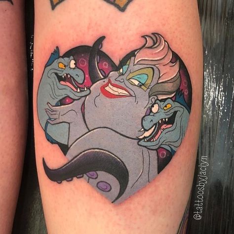 Disney Villain Tattoo, Villain Tattoo, Ursula Tattoo, Little Mermaid Tattoo, Anniversary Tattoo, Hp Tattoo, Disney Sleeve, Petit Tattoo, C Tattoo