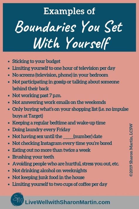 Examples of Boundaries You Set With Yourself #selfcare #boundaries Personal Boundaries, Vie Motivation, Healthy Boundaries, Setting Boundaries, It Goes On, Mental And Emotional Health, Self Care Activities, Psychology Facts, Self Care Routine