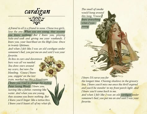 #wattpad #poetry Art By: @behindthelakes (twitter) Folklore Book, Taylor Swift Book, Taylor Swift Folklore, Taylor Songs, Folklore Evermore, Taylor Lyrics, Taylor Swift Posters, Song Book, Taylor Swift Songs